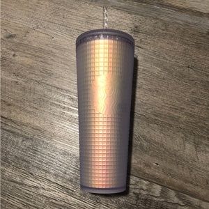 Starbucks iridescent gridded tumbler.